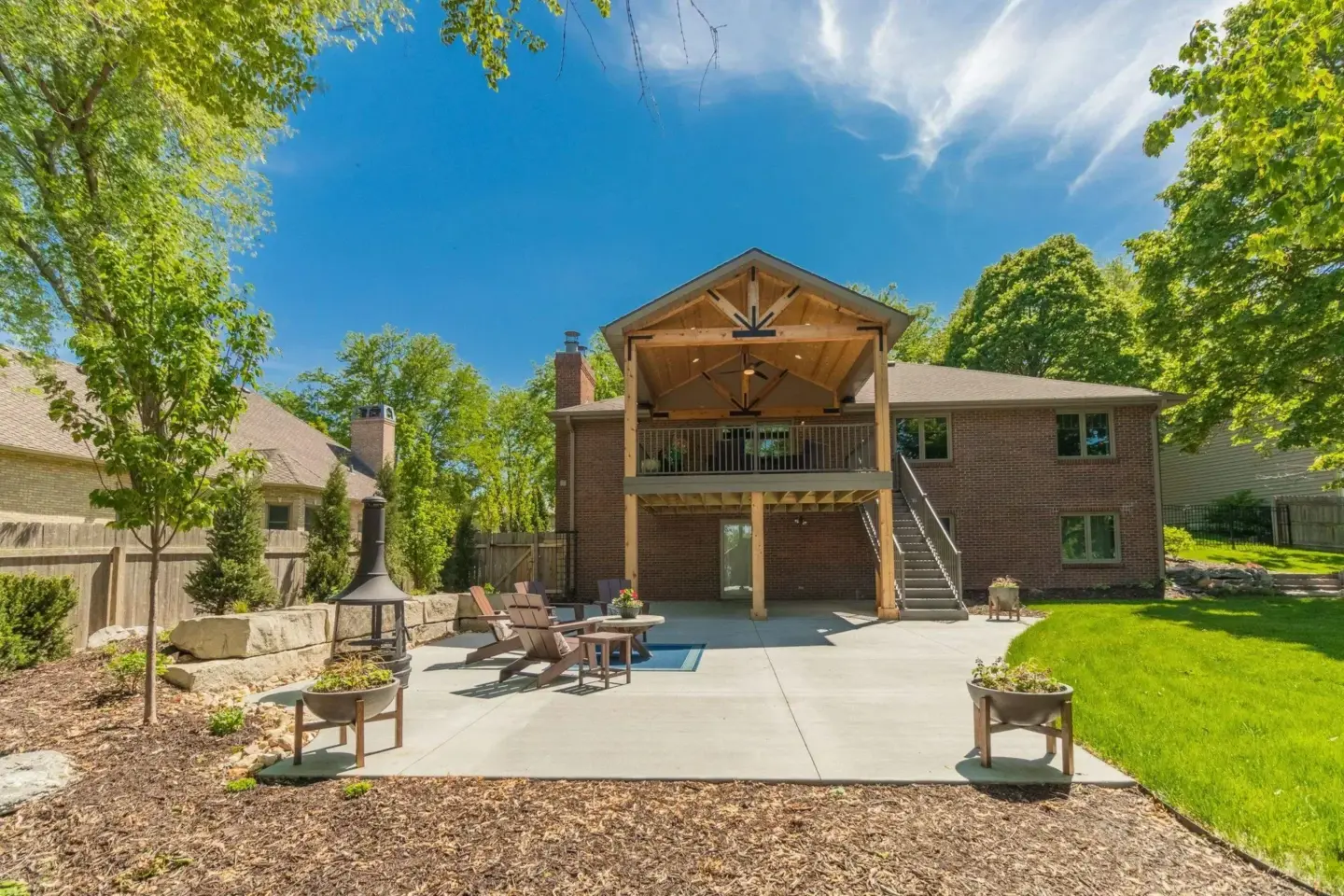 Open patio with lounging chairs