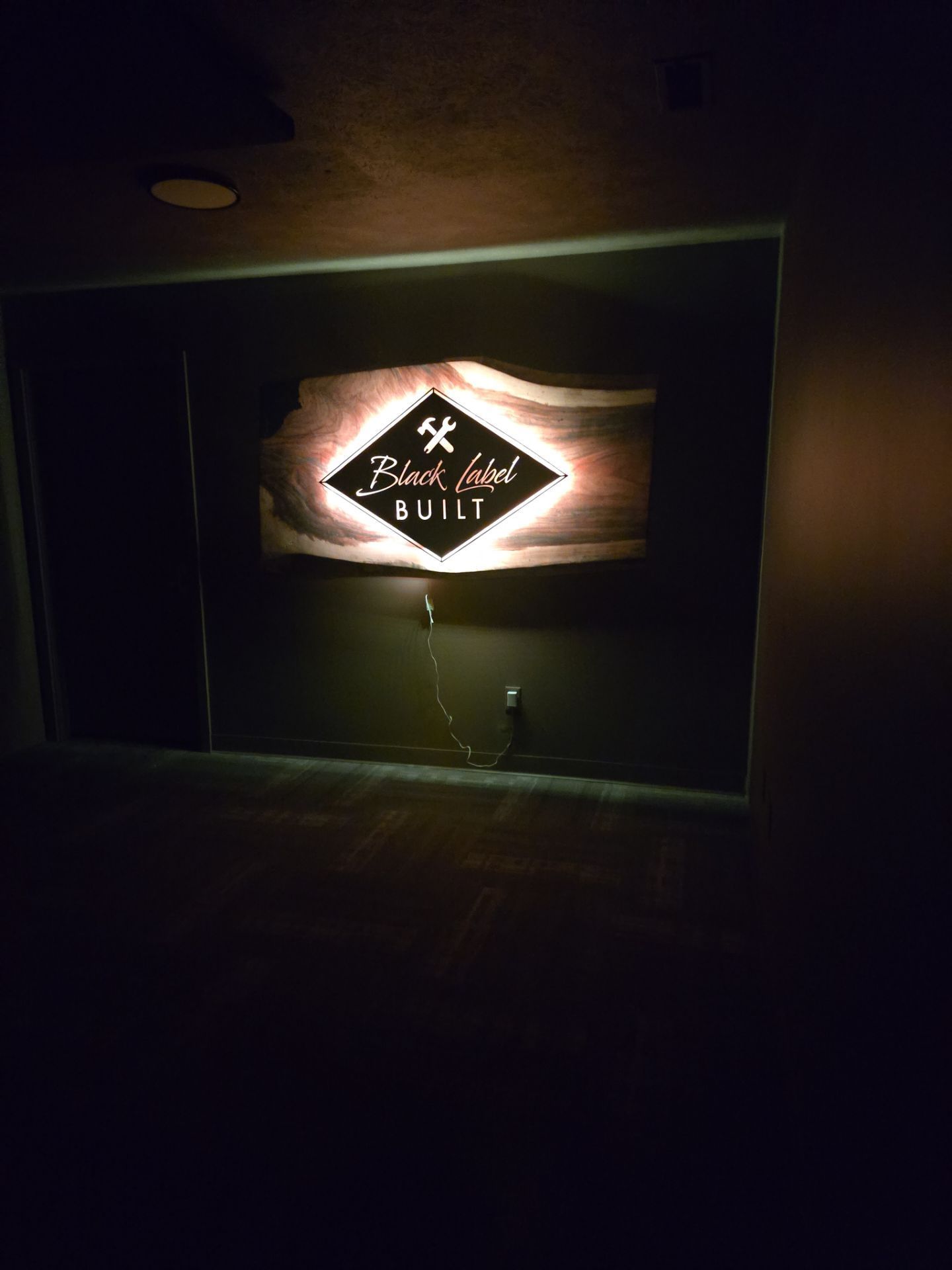 Black Label Built Sign with Lights