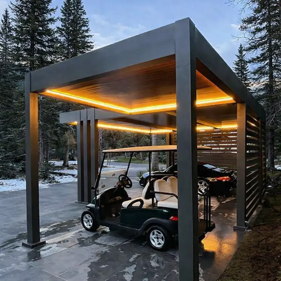 golf-cart-detail-carport-with-lighting-and-big-trees-on-the-background-in-lincoln-ne