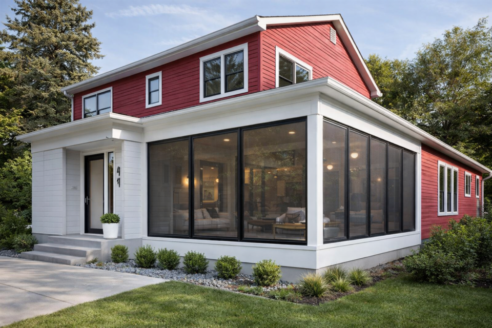 red-house-with-a-porch-enclosure-and-furniture-with-lighting-on-it-in-lincoln-ne