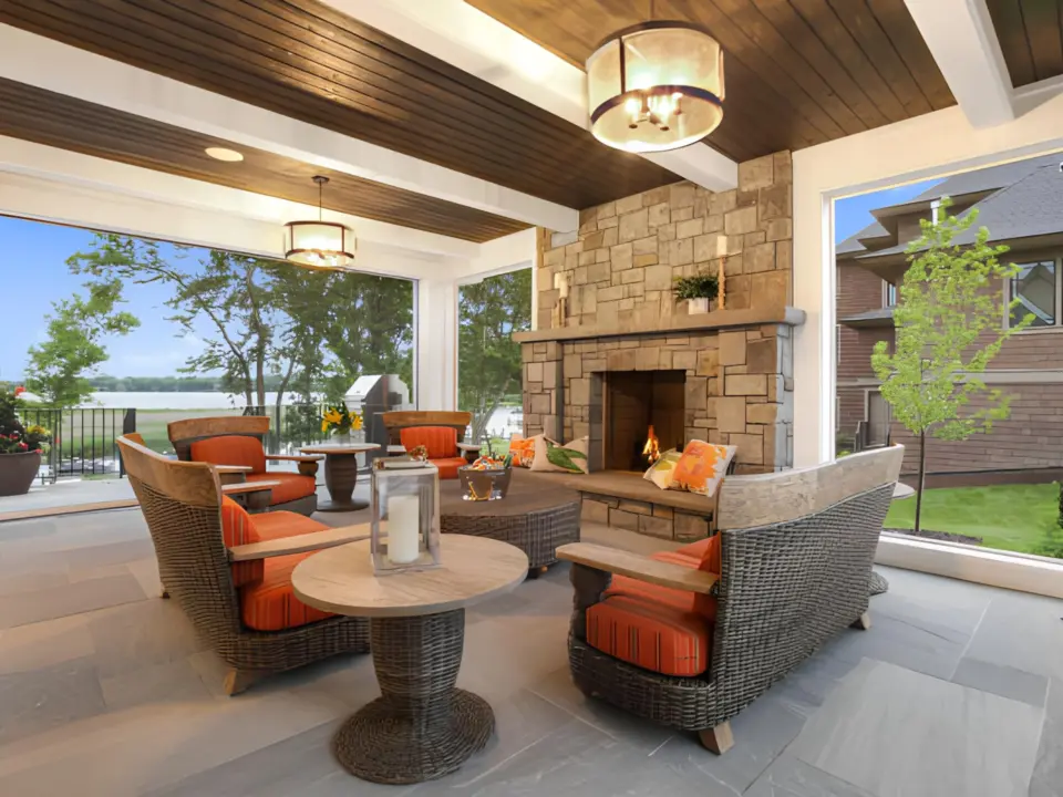 screened-in-covered-patio-with-furniture-featuring-a-fireplace-in-lincoln-ne